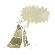 retro cartoon tepee