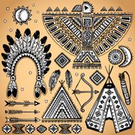 Vintage set of native American symbols N2