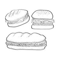 Burger Doodle Drawing