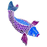 retro cartoon japanese fish N8