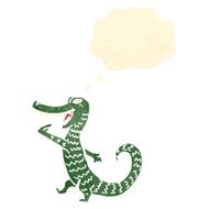 retro cartoon hungry alligator