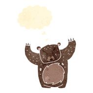retro cartoon bear roaring
