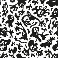 microbes monsters - seamless pattern