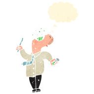retro cartoon man gargling mouthwash
