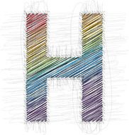 Hand draw font LETTER H N2