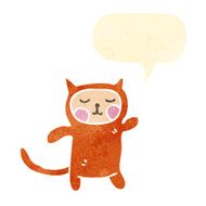 retro cartoon person wearing cat costume with speech bubble N3