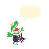 retro cartoon frog in suit