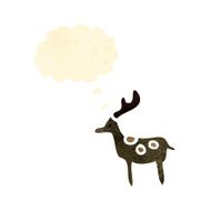 retro cartoon reindeer symbol