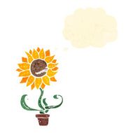 retro cartoon sunflower N6