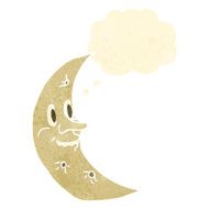 retro cartoon happy moon