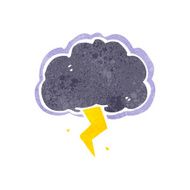 retro cartoon stormcloud symbol