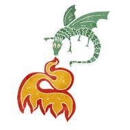 retro cartoon fire breathing dragon N2