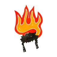 cartoon burning wig