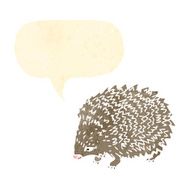 hedghog retro illustration