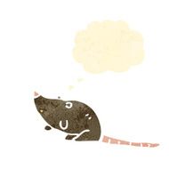 cartoon mouse with thought bubble N42