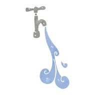 retro cartoon pouring faucet