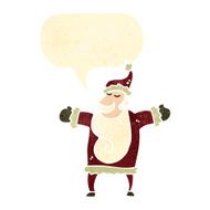 retro cartoon santa claus with speech bubble N6