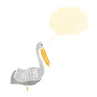 retro cartoon pelican