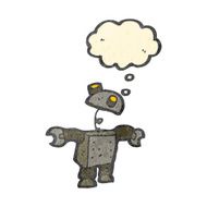 cartoon robot with thought bubble N219