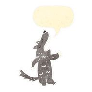 retro cartoon howling wolf N2