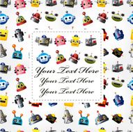 cartoon robot head card N2