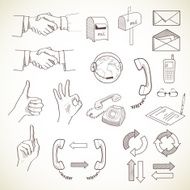 Set of communication icons isolated on light background N2