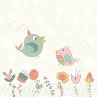 bird and flower