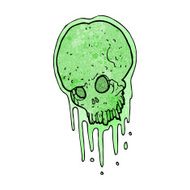 cartoon slimy skull N14