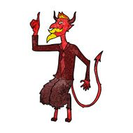 cartoon devil in shirt and tie N9