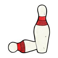 cartoon ten pin bowling skittles N10