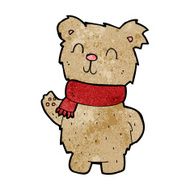 cartoon waving teddy bear N87