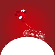 Romantic bicycle heart background