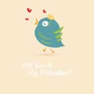 Vector vintage love card with cute animal N12
