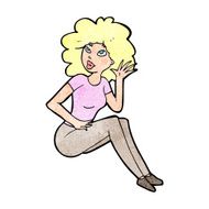 cartoon woman listening N14