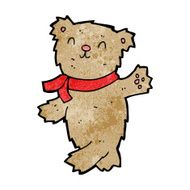 cartoon waving teddy bear N88