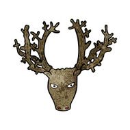 cartoon stag head N10