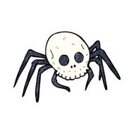 cartoon spooky halloween skull spider N14
