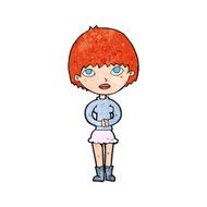 cartoon woman waiting patiently N15