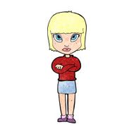 cartoon woman with crossed arms N68