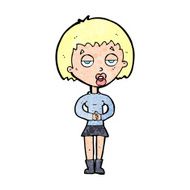 cartoon bored woman waiting N15