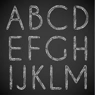 Chalk drawn alphabet characters collection N2