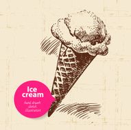 Vintage sweet ice cream background with color bubble N2