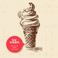 Vintage sweet ice cream background with color bubble N3