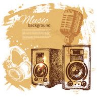 Music vintage background Hand drawn illustration N2