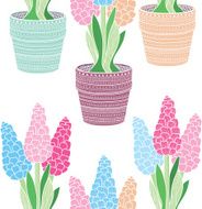 Hyacinths seamless pattern N2