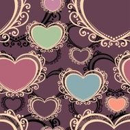 Vector Seamless Pattern with Hearts N2
