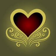 Vintage Card with Heart N3