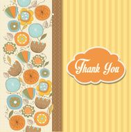 romantic Thank You card with flowers N5