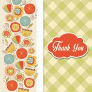 romantic Thank You card with flowers N6
