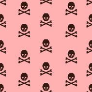 vector seamless pattern with pixel skulls and bones